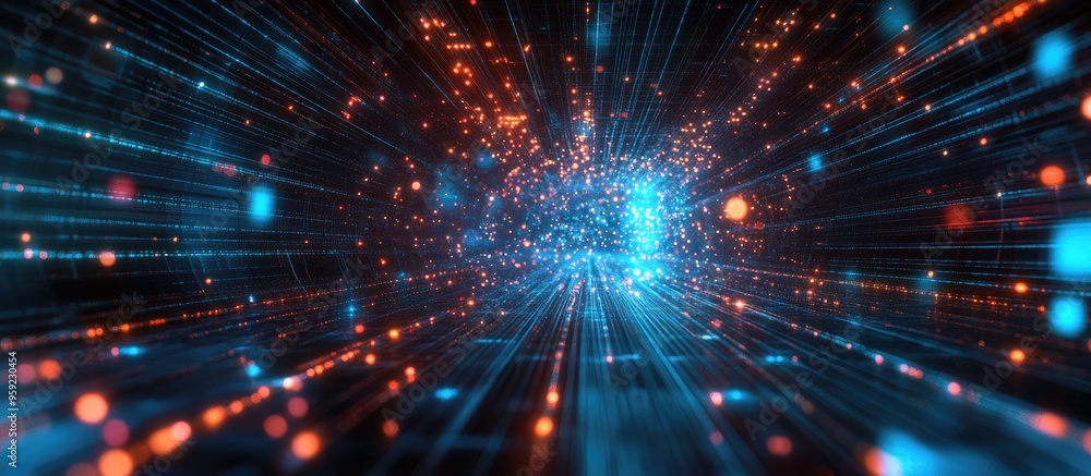 Poster technology network background featuring space for text