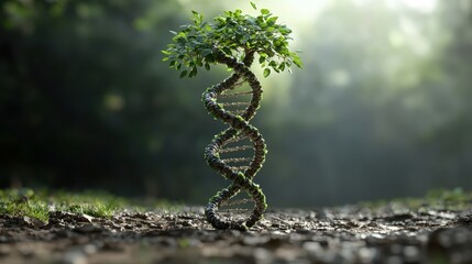 Fototapeta premium DNA Tree in Forest Landscape