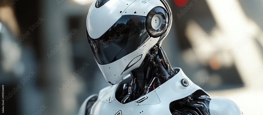 Poster 3d render of a robot cyborg showcasing innovative technology and advancements in robotics