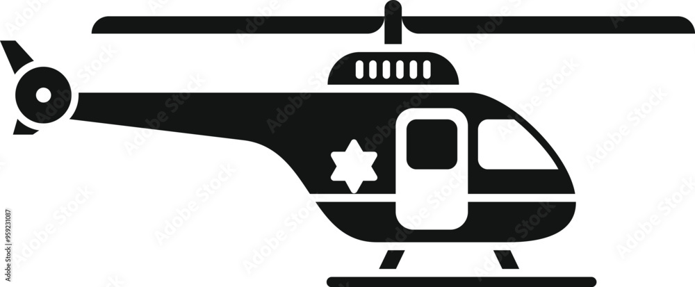 Canvas Prints black silhouette of a military helicopter carrying armed forces during a special operation