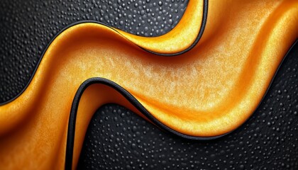 Obraz premium Abstract Wavy Orange and Black Texture
