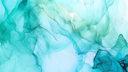 Obraz premium Abstract alcohol ink art with flowing turquoise and aqua colors creating a serene and elegant background