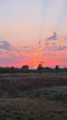 Coucher de soleil dans le Sud de la France (Hérault)