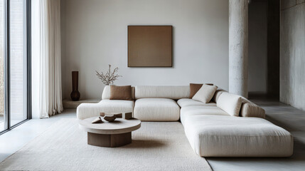 modern living room full decorated with furniture,  comtemporary design