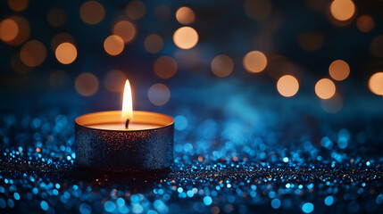 Candlelight from Christmas candles added a warm glow to holiday celebration, with flickering flames creating a beautiful background festive decorations and making atmosphere truly magical.