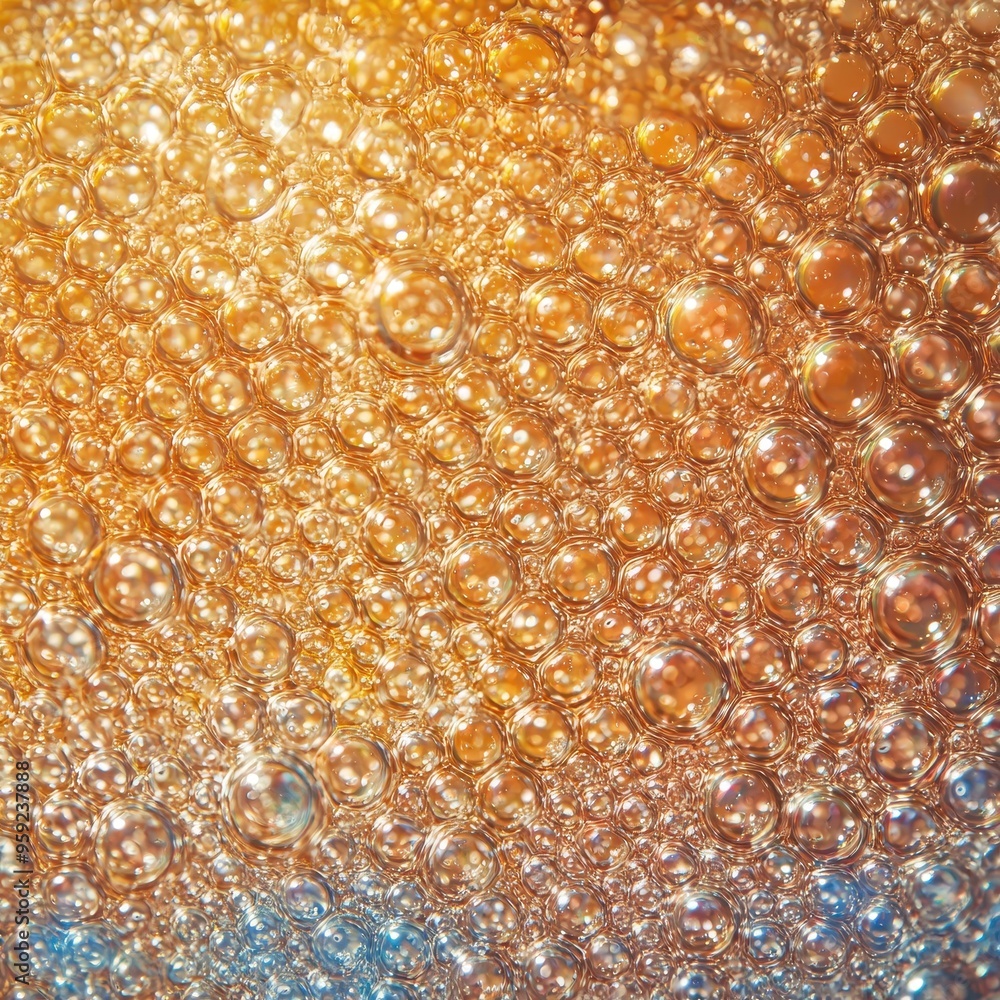 Poster abstract golden bubbles texture background