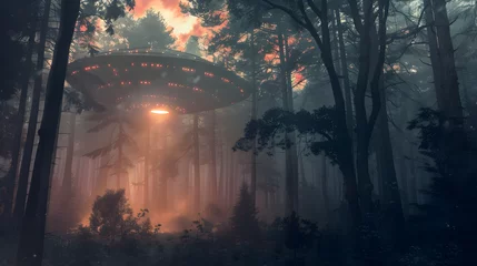 Mysterious ufo encounter in misty forest