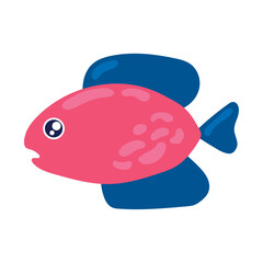 Cute fish cartoon isolated Vector