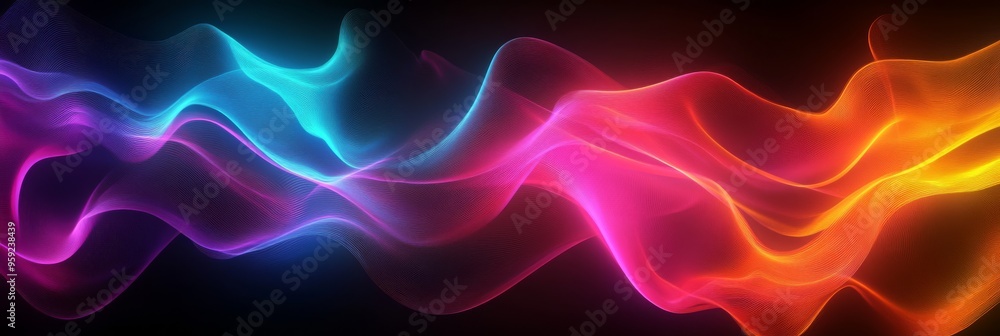 Poster immerse yourself in an experience filled with vibrant, flowing light trails that signify highspeed m