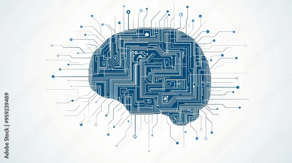 Poster abstract brain circuitry artificial intelligence neural network concept