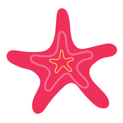 Obraz premium Colorful sea star with arms Vector