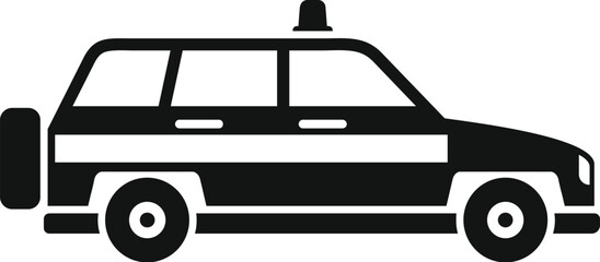 Simple vector illustration of a police patrol car on white background