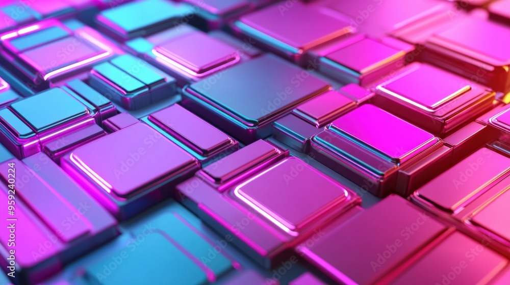 Poster a close up of a colorful background with many different colored squares, ai
