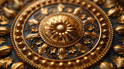 Golden Ornate Circle Illustration