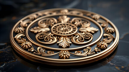 Obraz premium Ornate Golden Floral Design 3D Illustration
