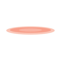 Pink round rug in simple flat cartoon style Vector
