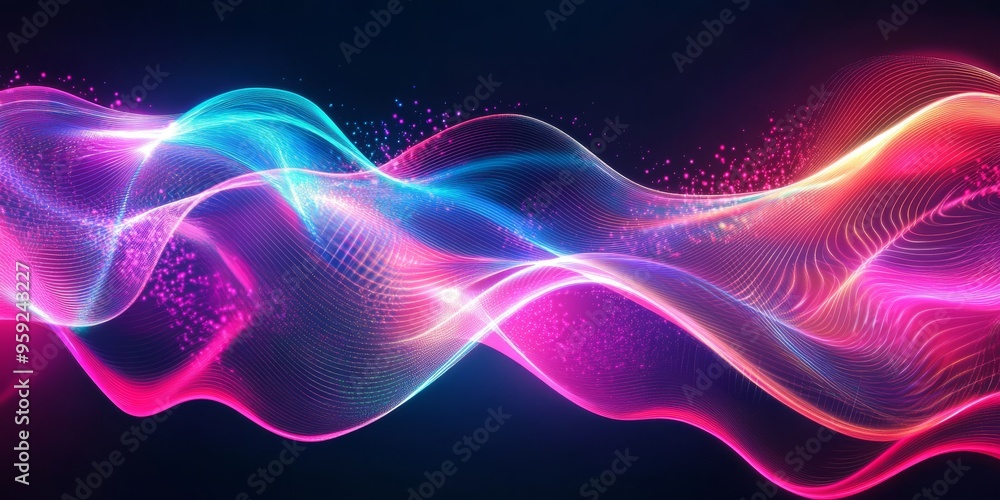 Poster experience the captivating and vibrant light trails within a breathtaking dynamic and modern abstrac