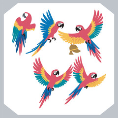 Parrot silhouette vector art illustration, bird parrot logo tropical bird logo icon