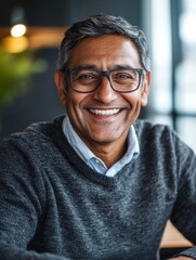 Obraz premium Successful Businessman Smiling at Camera