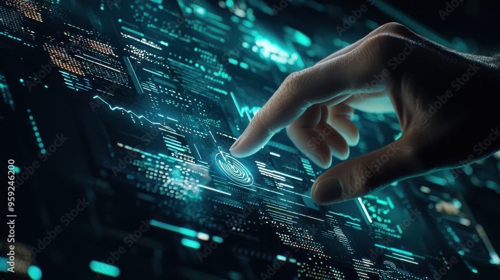 Poster digital interface with hand interaction