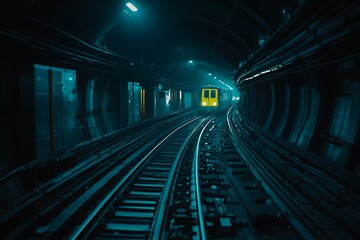 Fototapeta premium subway tunnel station in the night