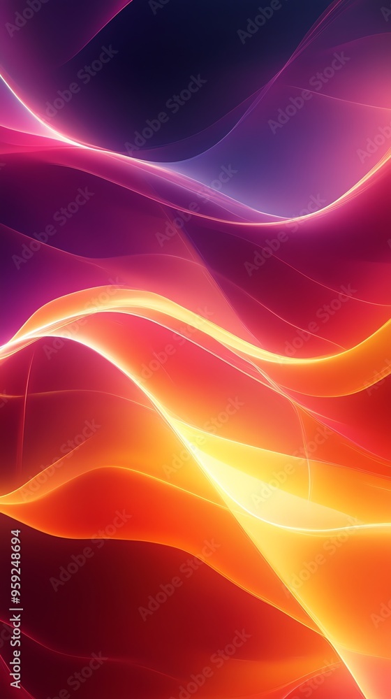 Poster Abstract Background with Wavy Lines and Vibrant Colors.