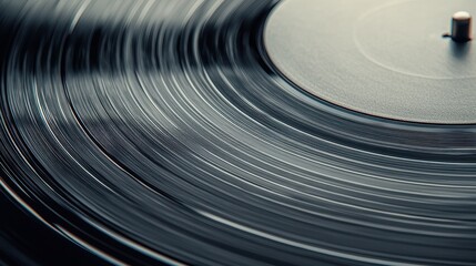 Abstract Vinyl Record Texture with Grooves and Spin Lines