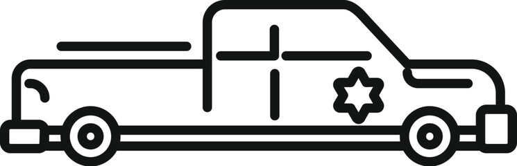 Jewish hearse transporting a body for a funeral and burial service according to jewish rites