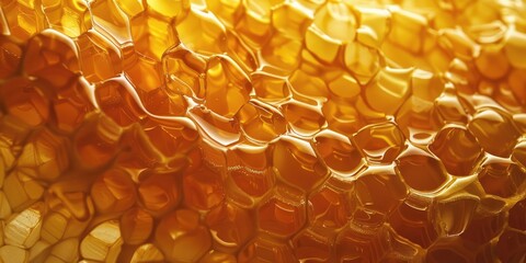 Honey filled Honeycomb in a Horizontal Natural Honey Photo