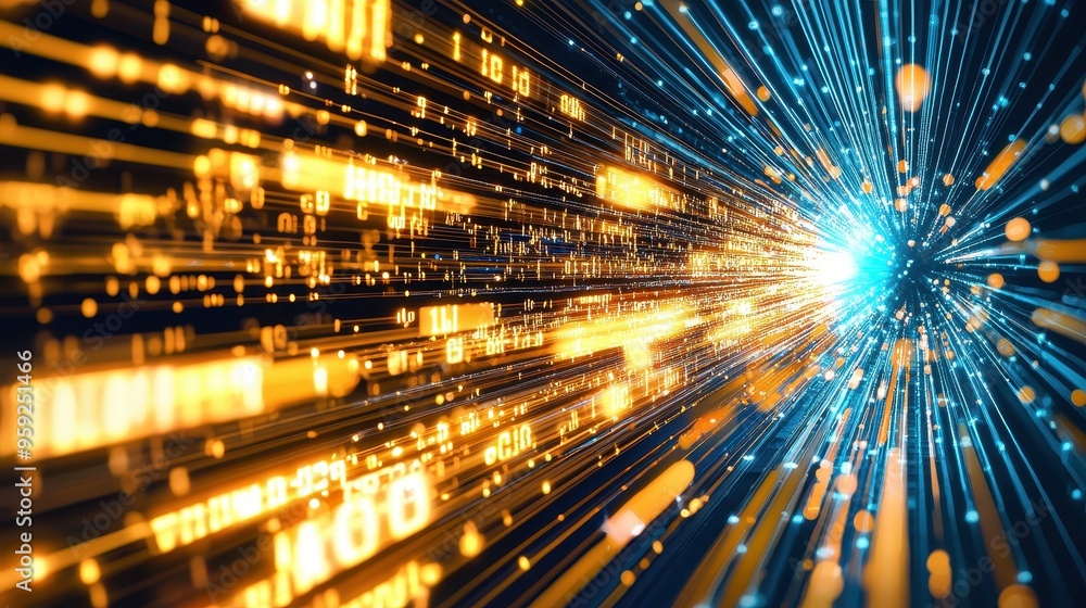 Poster abstract digital data stream cyber space technology background