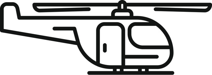 Modern helicopter is standing on the ground, waiting for takeoff