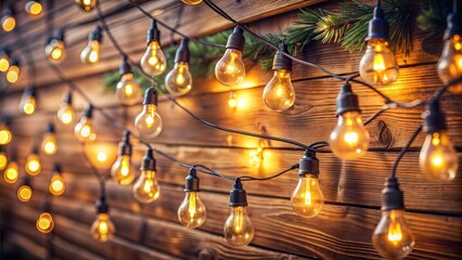 Obraz premium Vintage Christmas Lights Retro Style