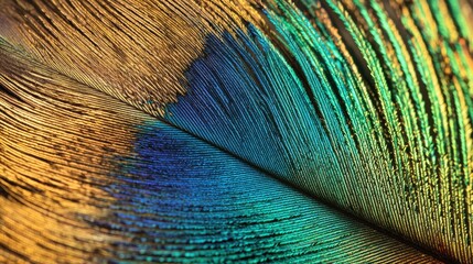 Magnificent Peacock Feather in Vivid Iridescent Colors