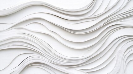 Fototapeta premium Abstract White Paper Waves Pattern Modern Texture Background