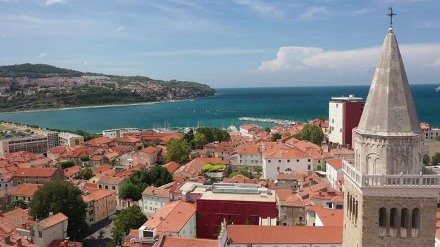 Aerial View of Roman Catholic Diocese of Koper and Cityscape
