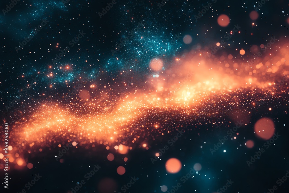 Poster Abstract Bokeh Background with Warm and Cool Tones.