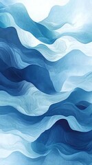 Fototapeta premium Abstract Blue Wavy Background.