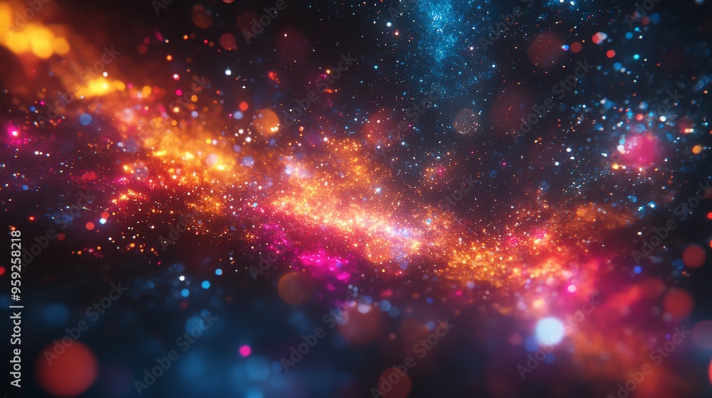 Poster abstract bokeh lights background.