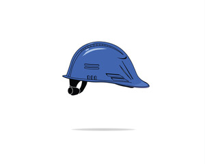 blue barret hard hat employees helmet safety construction helmet isolated on white background