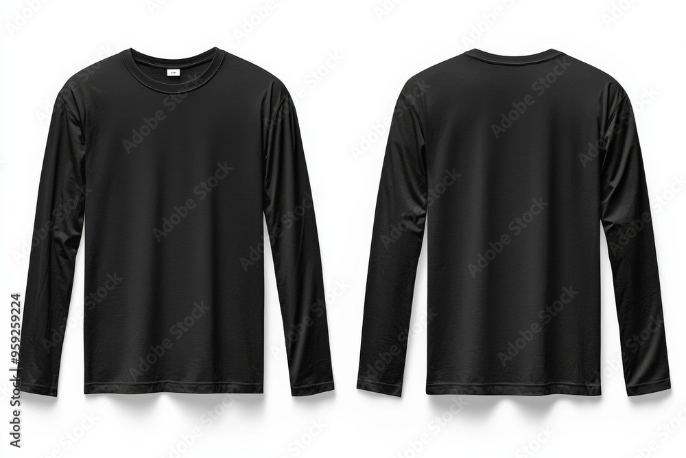 Wall mural Black long sleeve tshirt mockup isolated created with Generative AI