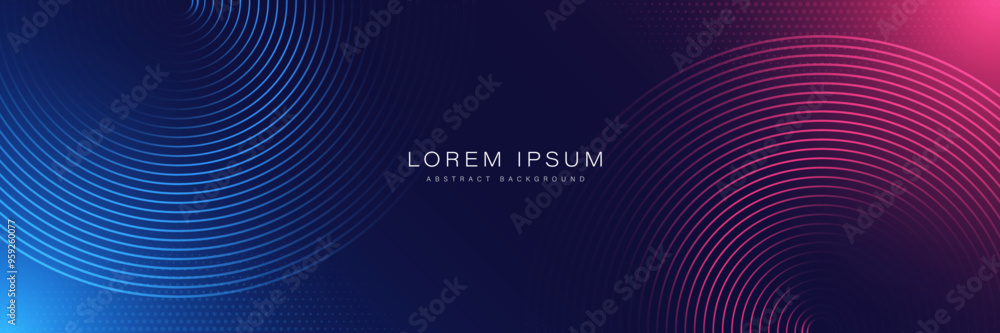 Poster abstract futuristic technology lines background with light effect. glowing circle lines. modern shin