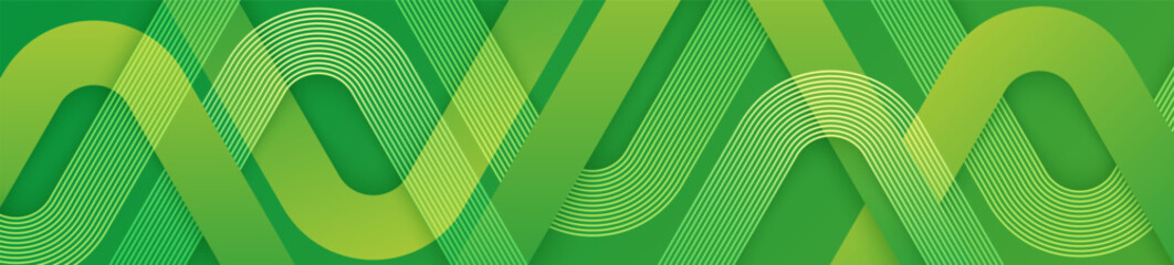 Green geometric abstract background with overlay layer. Modern gradient geometric shapes creative design. Minimalist style. Suit for cover, wallpaper, header, backdrop, presentation, banner