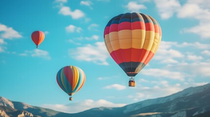 Obraz premium 空に浮かぶ気球