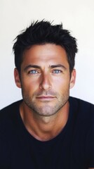 Fototapeta premium Handsome male model posing on white background