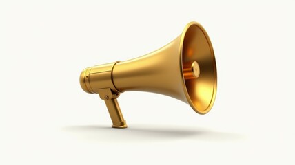 A large golden microphone with a gold colored speaker