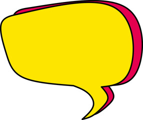 Speech bubble icon with yellow and red colour. Fit for comic manga manhwa purpose.