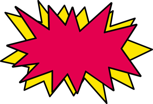 Shout comic manga speech bubble announcement explotion illustration with red and yellow colour. Fit for drawing comic or manga.