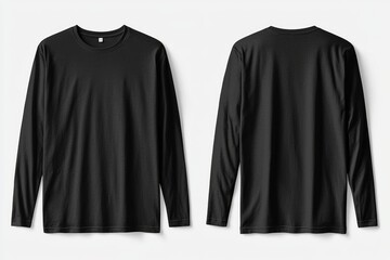 Black long sleeve tshirt mockup isolated created with Generative AI