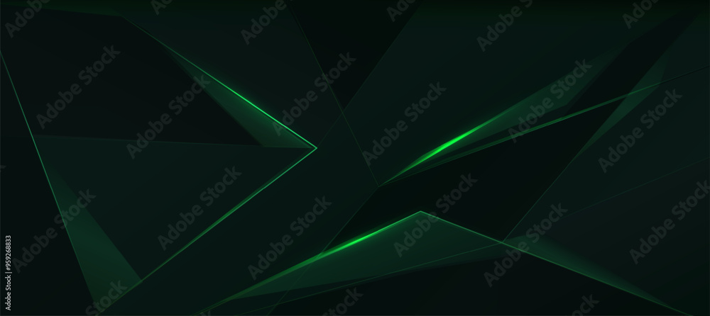 Wall mural green abstract green light abstract ,background polygon elegant background and frame background