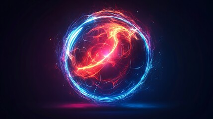 Naklejka premium glowing energy ball red and blue